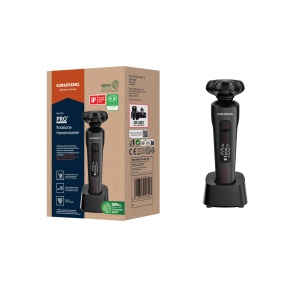 Aparat de ras Grundig ProClub MS 9130 Mat Negru-Rosu BeardCare Sensor Lame Titan Wet Dry