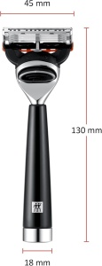 Aparat de ras ZWILLING Nassrasur cu maner din rasina premium compatibil Gillette Fusion negru - Img 5
