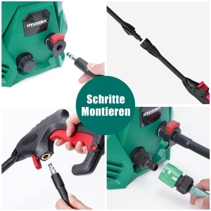 Aparat de spalat cu presiune HYCHIKA, 1500W, 1305 PSI, portabil, cu rezervor de spuma - Img 4