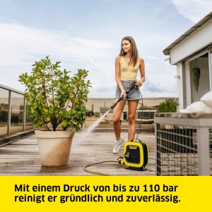Aparat de Spalat cu Presiune Karcher K Mini, 110 bar, 360 lh, Compact, NegruGalben - Img 3