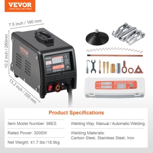 Aparat de sudura VEVOR, 3 kW, 9 moduri, set reparatii caroserie - Img 7