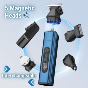 Aparat de tuns BarberBoss QR-6020, 5 in 1, cu acumulator, inox - Img 3