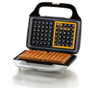Aparat de vafe Domo DO9133W XL, aluminiu, alb, 2 bucati - Img 1
