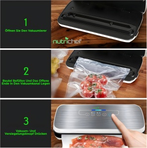 Aparat de vidat NutriChef Seal, 110W, compact, cu accesorii - Img 9