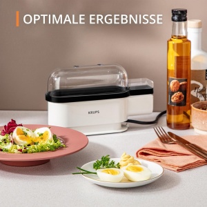 Aparat fiert oua Krups Ovomat Trio EG234115 3 oua semnal acustic AlbNegru - Img 2