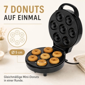 Aparat pentru preparat mini-donuts CAMRY, 7 bucati, 1000W, negru - Img 2
