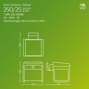 Aplica de perete solara Philips Ezra LED senzor de miscare lumina alba 3000K negru - Img 3