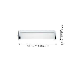 Aplica LED pentru baie EGLO Gita 2, 8.3W, IP44, crom si alb, 35 cm - Img 6