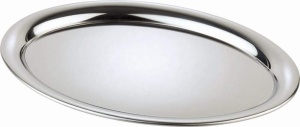 APS Serviertablett Kaffeehaus Tablett oval din inox 265 x 19 cm finisaj lucios