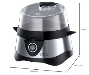 Aragaz de oua Russell Hobbs [castigator al testului, 1-7 oua fierte sau 3 oua aburite la punct] Otel inoxidabil (inclusiv insertie pentru abur, oprire automata, ton de semnal, fara BPA, ceasca de masurare) 14048-56 - Img 4