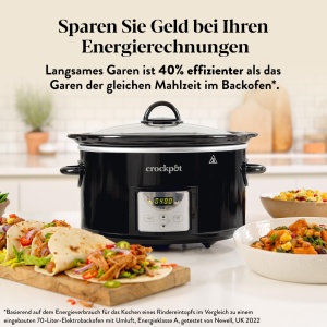 Aragaz lent digital Crockpot | 3,5 L (3 pana la 4 persoane) | Cronometru programabil cu numaratoare inversa | Mufa UE cu 2 pini | Negru [CSC113X] - Img 5