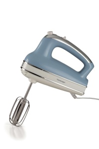 Ariete Vintage, mixer de mana multifunctional 1548, 5 viteze, functie turbo, 2 teluri din otel inoxidabil pentru biciuire si framantare, potrivit pentru aluat de tort si pizza si frisca, 450W, albastru deschis - Img 1
