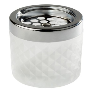 Ascher APS 585, din metal verchromat si sticla alba, 9,5 cm, 8 cm inaltime