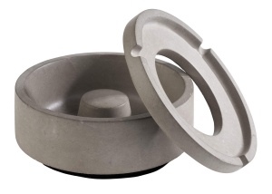 Ascher din Beton APS Element - 10,5 x 5 cm, 3 Rile pentru Zigarete, Culoare Gri - Img 2