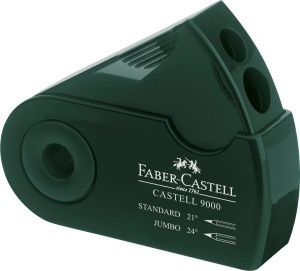Ascutitor Faber-Castell Doppelspitzer 9000, verde, pentru standard si jumbo - Img 2