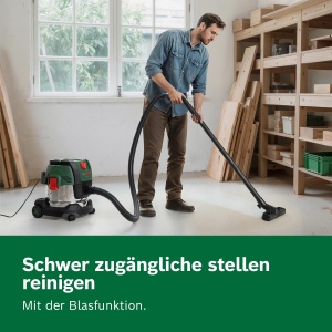 Aspirator Bosch PAS15-220, 1200W, cu adaptor universal si filtru pentru umeduscat - Img 3