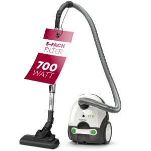 Aspirator cu sac Bomann BS 9019 CB, 700W, sistem de filtrare in 5 trepte, alb