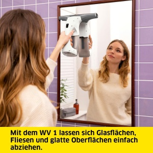 Aspirator de geamuri Karcher WV 1 Plus, autonomie 20 min, rezervor 100 ml, greutate 0,5 kg - Img 2