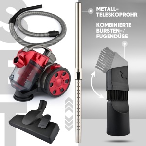 Aspirator fara sac Clatronic BS 1308, 700W, HEPA, tehnologie Eco-Cyclon, Rosu - Img 7