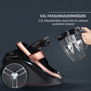 Aspirator fara sac Rowenta Silence Force Cyclonic RO7954 putere mare de aspirare HEPA 25L Negru-Rose Gold - Img 9