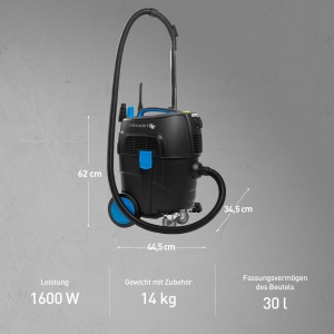 Aspirator multifunctional Hogert Technik 30L, 1600W, curatare umeda si uscata, HEPA, priza pentru scule - Img 7