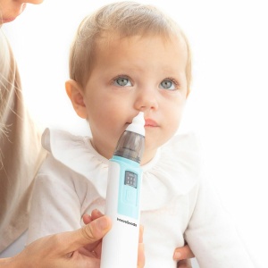 Aspirator nazal electric pentru bebelusi Nizi InnovaGoods, 6 trepte, alb-albastru - Img 3