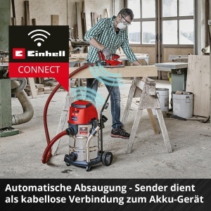 Aspirator profesional fara fir Einhell TP-VC 36/30 S Auto-Solo Power X-Change (Li-Ion, 36 V, functie de conectivitate cu pornire automata, functie ECO/BOOST, fara baterie si incarcator) - Img 9