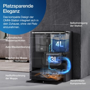 Aspirator Robot ECOVACS DEEBOT X2 Omni cu functie de mop, 8000 Pa putere, auto-curatare - Img 6