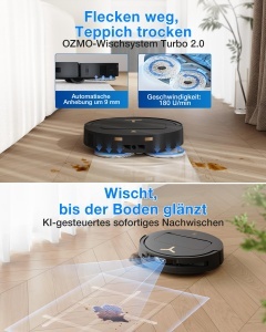 Aspirator robot ECOVACS T50 PRO Omni, 25000 Pa, 81 mm, cu functie de spalare - Img 6
