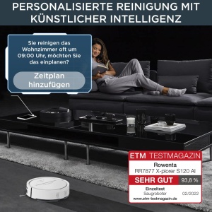 Aspirator robot Rowenta X-PLORER Serie 120 AI RR7877 navigatie laser 4-in-1 alb - Img 3