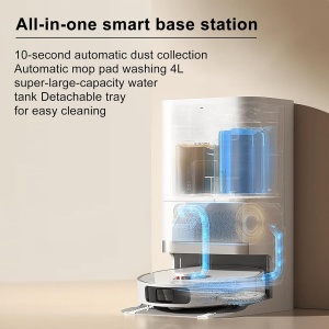 Aspirator robot Xiaomi Robot Vacuum X20+ cu statie de aspiratie si rezervor de apa proaspata si uzata 4L/4L - 2 mop rotativ, cu uscare automata, stergere pana la 280m2, aspiratie 6000Pa, navigatie LDS, toate tipurile de podele - Img 7