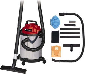 Aspirator umed/uscat Einhell TC-VC 1815 S (1.250 W, recipient din otel inoxidabil de 15 litri, sistem de furtun de 36 mm, suport pentru accesorii, duza de aspiratie cu insertie combinata) - Img 1