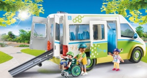 Autobuz scolar PLAYMOBIL 71329, 5 locuri, rampa pliabila pentru accesibilitate - Img 3