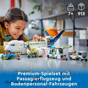 Avion de Pasageri LEGO 60367, 47 cm, cu 9 Minifigurine si Vehicule Aeroportuare - Img 3