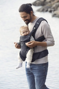 BabyBjorn Marsupiu One Air, plasa 3D, gri antracit - Img 4