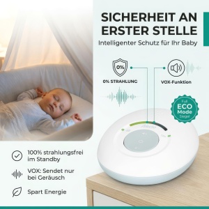 Babyphone Alecto DBX110, DECT, Alb si Albastru, ECO Mod - Img 2