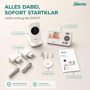 Babyphone Alecto DVM71 cu Camera, 2,4 Display, 50 m Reichweite, AlbTaupe - Img 8