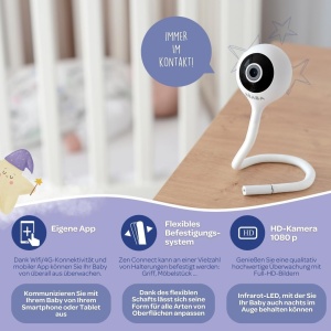 Babyphone Beaba 930295, alb, cu camera HD si functie de comunicare - Img 3