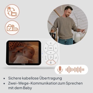Babyphone cu camera Lionelo Babyline 3.4, display 3.5, noapte si zi - Img 6