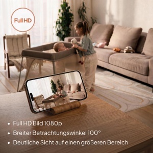 Babyphone cu camera Lionelo Babyline Smart 2.0, 1080p Full HD, Wi-Fi, cu senzor de temperatura - Img 6