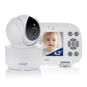 Babyphone Reer BabyCam XL Move cu Camera, 4,3 inch, 300 m, AlbGri