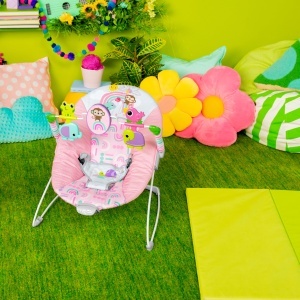 Balansoar pentru bebelusi Bright Starts Pink Paradise, 0-6 luni, vibrare, roz - Img 6