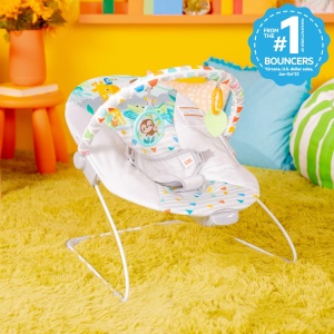 Balansoar pentru bebelusi Bright Starts Safari Fun, cu vibratii si jucarii, pana la 9 kg - Img 2