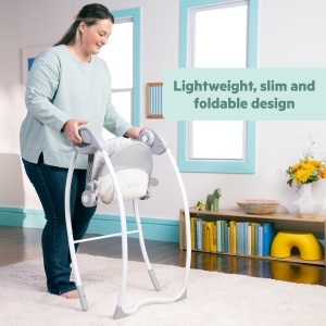 Balansoar pentru bebelusi Bright Starts Winnie Puuh, design pliabil, 6 viteze, unisex - Img 7