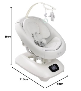 Balansoar pentru bebelusi Graco Eluma Sway, cu tehnologie de detectare a plansului, design compact - Img 9