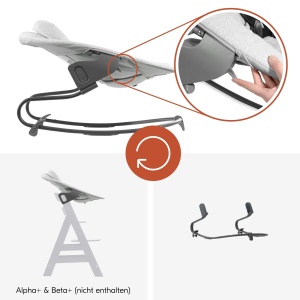 Balansoar pentru bebelusi hauck Alpha Bouncer Premium, Gri deschis, 2 in 1 - Img 7