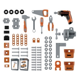 Banc de lucru pentru copii Smoby BlackDecker cu 79 accesorii, din plastic reciclat - Img 2
