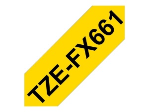 Banda de etichetare Brother P-touch TZE-FX661, 36 mm, negru pe galben, 8 m - Img 2