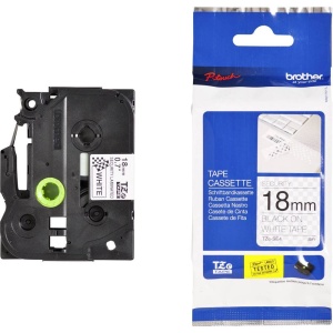 Banda de etichetare Brother P-touch TZe-SE4, 18mm, negru pe alb, 8m