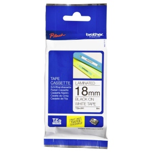 Banda de etichetare Brother TZe-241, 18 mm x 8 m, negru pe alb